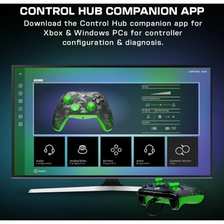 Turtle Beach Rematch Core Wired Controller | XB | Anpassbare 2-Stopp-Impuls-Trigger, Ghost Camo Black & Green – Bild 3