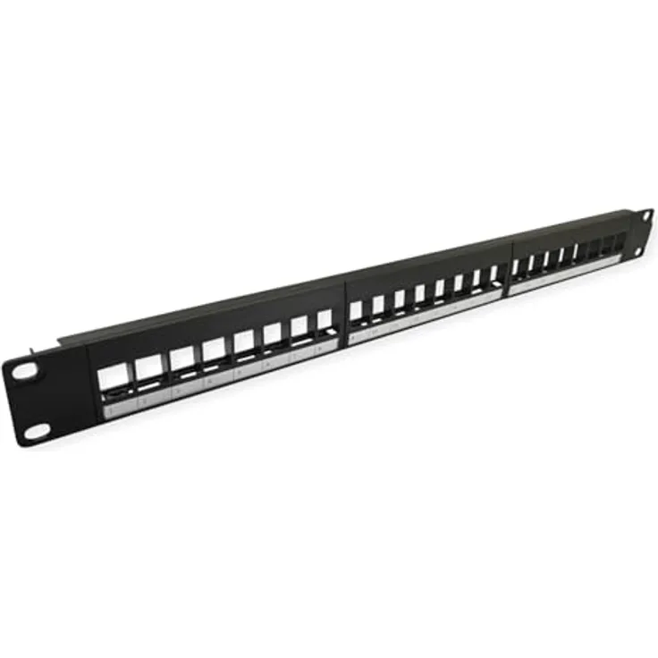 VALUE 19"-Keystone-Modulträger, 24 Ports, ungeschirmt, 1HE, dreiteilig, schwarz