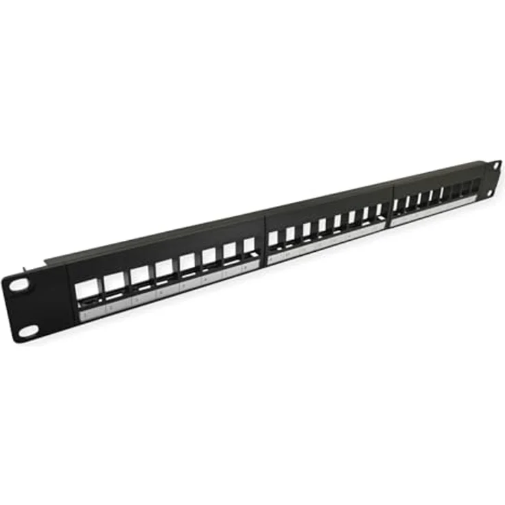 VALUE 19"-Keystone-Modulträger, 24 Ports, ungeschirmt, 1HE, dreiteilig, schwarz – Bild 1