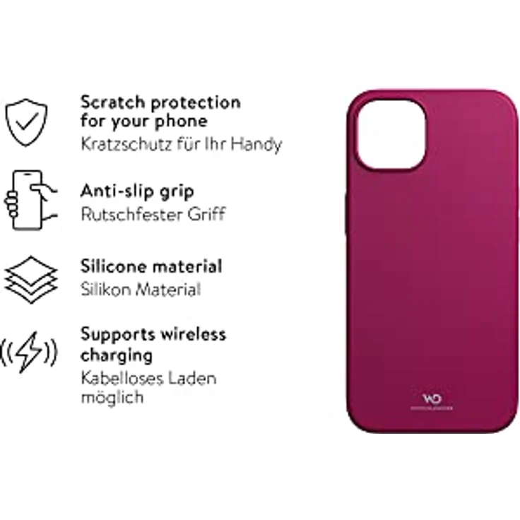 WHITE DIAMONDS - Hülle Urban Case Silikonhülle Passend für Apple iPhone 13 I Handyhülle, Silikon, Dünn, rutschfest (Pink) – Bild 3