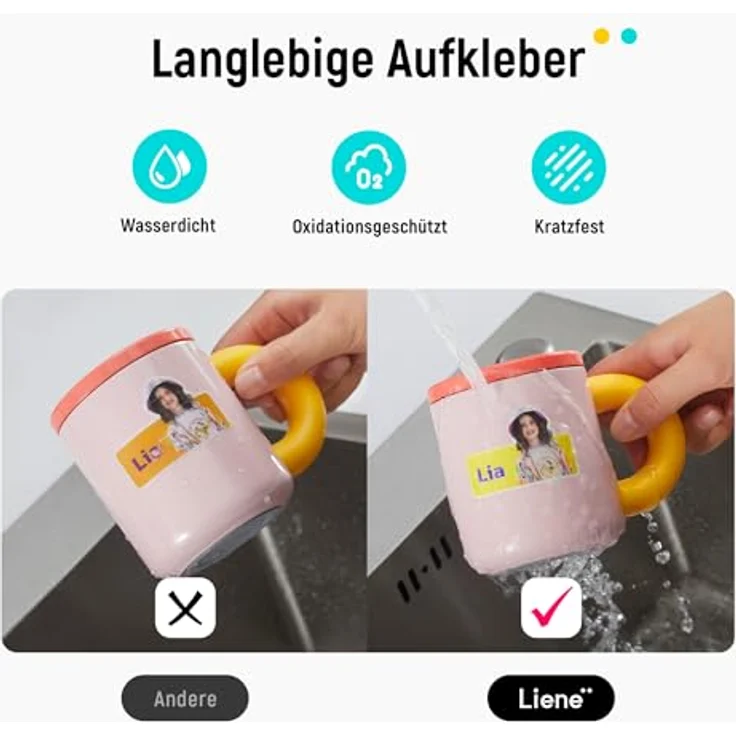 Liene Stickerpapier & Patronen (Stärkere Haftung) – 2 Tintenpatronen + 72 Blatt 10x18 cm, wasserfest, Thermo-Dye-Sublimation, kompatibel mit Liene PixCut S1 – Bild 5