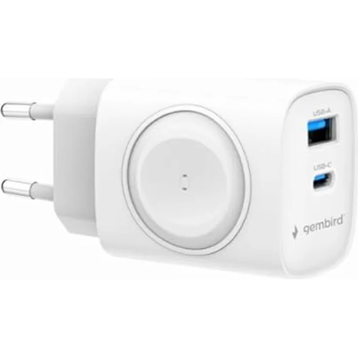 Gembird 2-1 USB Ladegerät Schnellladung für Apple Watch, weiß, mit 3 Jahren Garantie
