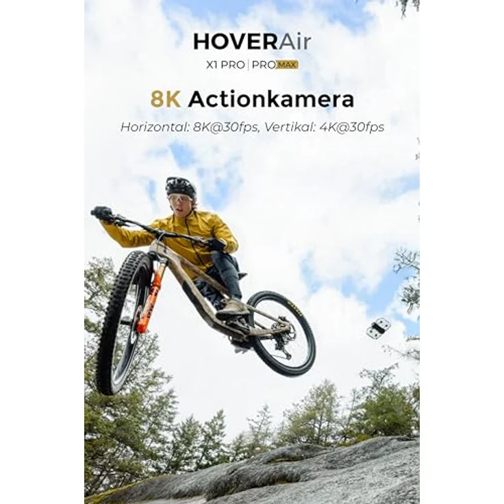 HOVERAir X1 PROMAX Action Cam 8K, drohne mit Kamera, 10 vollautomatische Flugmodi, 42 KM/H Verfolgungsgeschwindigkeit, OmniTerrain, Rückkollisions-Erkennung (Standard) – Bild 2