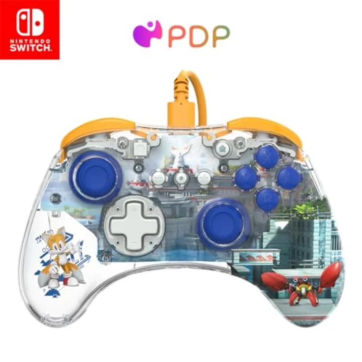 PDP REALMz Wired LED Light-up Pro Controller: Tails For Nintendo Switch & Nintendo Switch - OLED Model – Bild 1