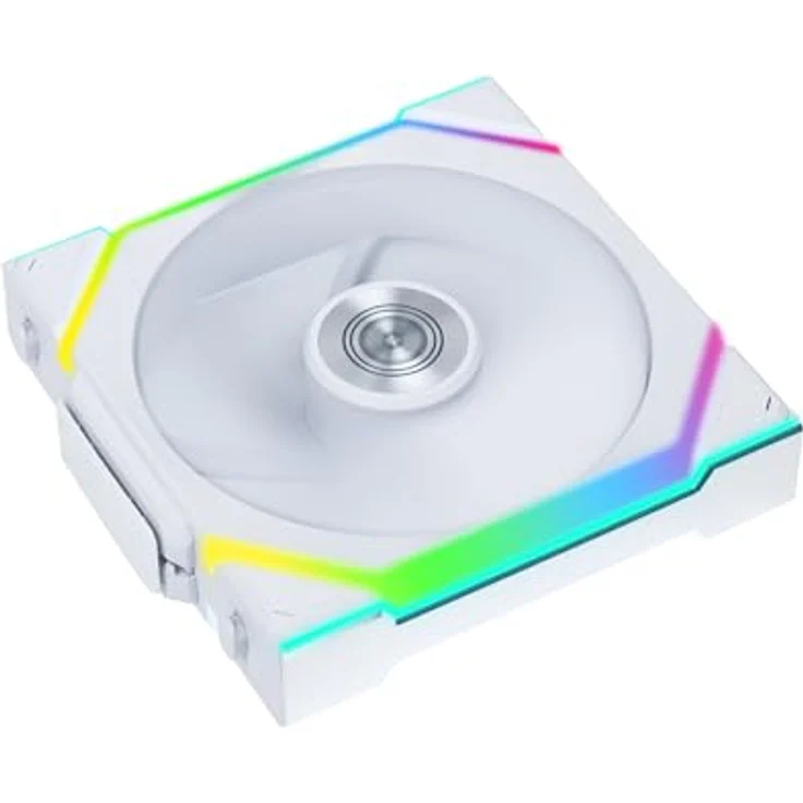 Lian Li UNI FAN SL Wireless LCD Lüfter, ARGB, PWM - Reverse Blade, 120 mm, weiß - Hochleistungs-Gehäuselüfter mit kabelloser Synchronisation und RGB-Effekten – Bild 1