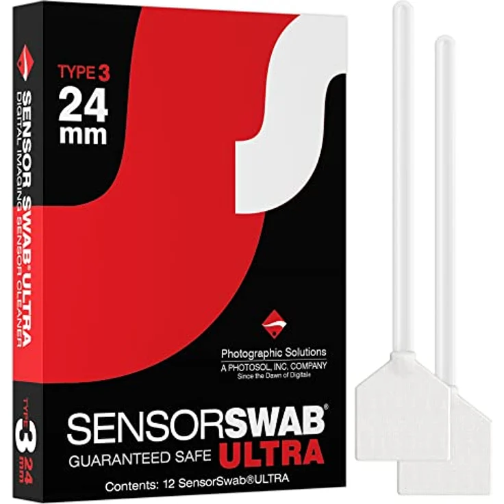 Photographic Solutions Sensor Swab Ultra 24mm, Hochwertige Kamera-Sensor-Reinigungssticks für Full Frame SLR & DSLR Kameras, 12er Pack – Bild 1