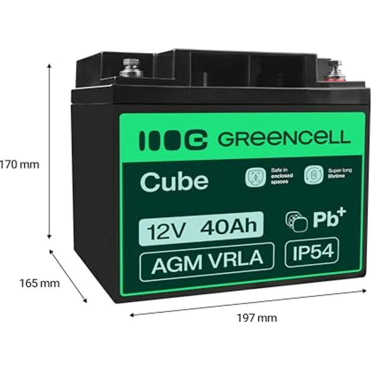 Green Cell USV-Akku, 1 x 40 Ah Sealed Lead Acid (SLA), Schwarz – Bild 2