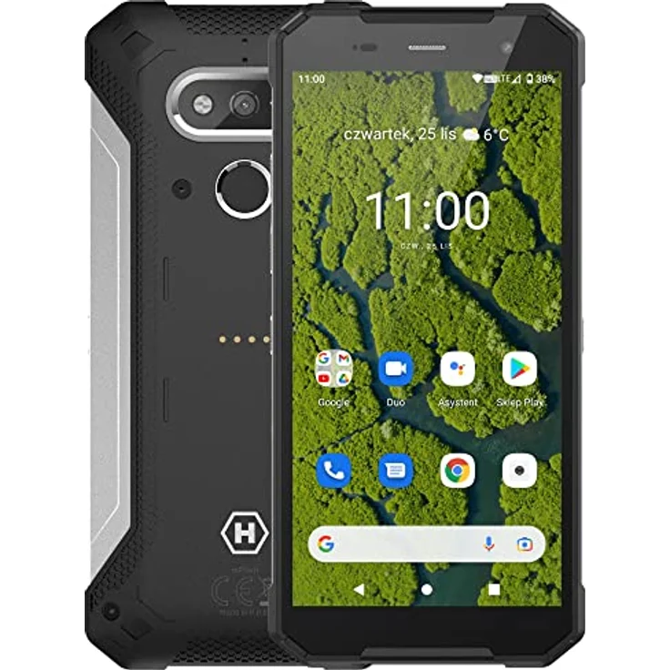 Hammer H Explorer Plus Eco, 5,7" HD+ IPS-Display, 4 GB RAM / 64 GB interner Speicher, USB-C, GPS und A-GPS, Android 11, Batterie 5000 mAh, IP69, 13 Mpx, 4G LTE, Dual-SIM, Silber – Bild 1