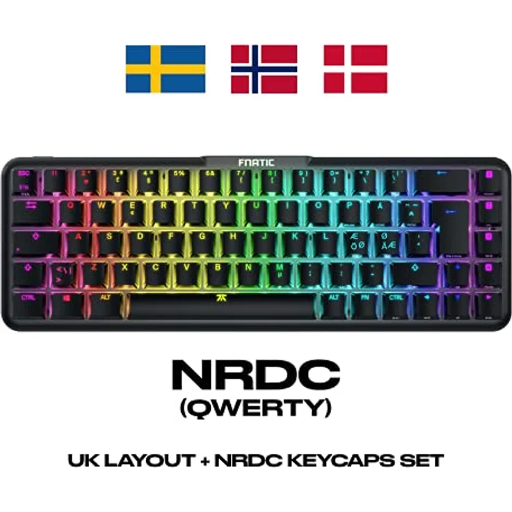 Fnatic STREAK65 Compact RGB Gaming Mechanical Keyboard - Silent Speed Linear Switches - 65% Layout - Low Profile - Esports Keyboard (Nordic Layout; QWERTY) – Bild 2