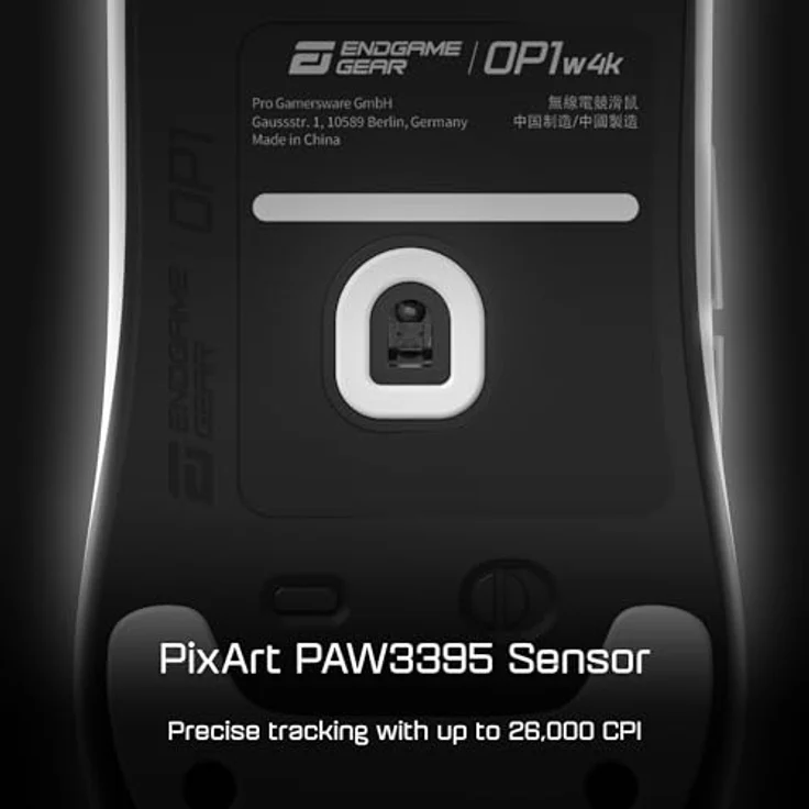 ENDGAME GEAR OP1w 4k Wireless Gaming Maus Weiß - 4000Hz Polling Gaming Maus Kabellos | Ausgewählte GX Switches | PixArt PAW3395 Sensor – Bild 4