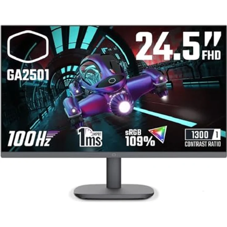 Cooler Master Gaming GA2501 LED Display 62,2 cm (24.5") 1920 x 1080 Pixel Full HD Schwarz, 100 Hz, 1 ms – Bild 1