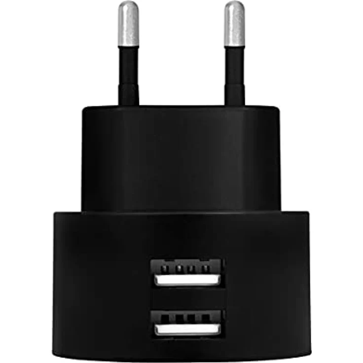 LogiLink PA0218 Fast Charging - USB Steckdosenadapter (2x USB-A, 10,5W) für Smartphones-Tablets-MP3-MP4 Player-eBooks-Navi-etc. mit Überlade-, Tiefentlade-, Überlast- und Kurzschlussschutz, schwarz – Bild 2