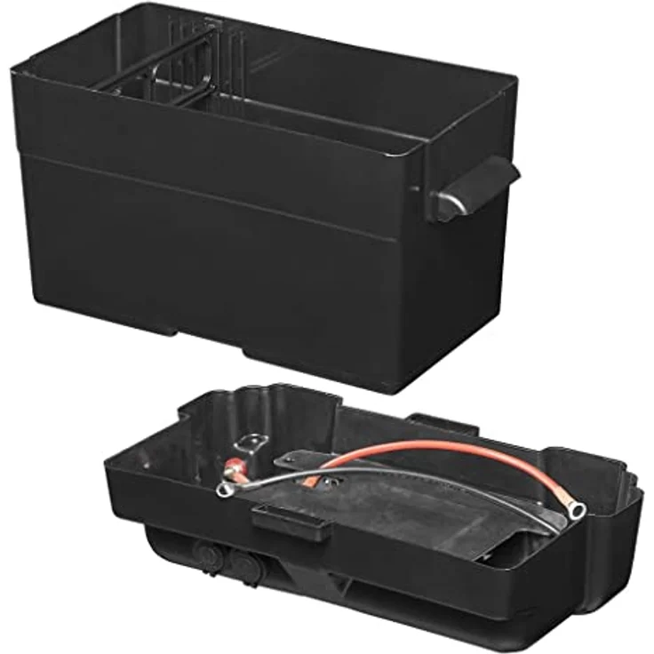 ProPlus Batterien Box, Batteriekasten mit USB Steckdose, 1x 12V und 2x USB-Anschlüsse, mit Voltmeter, Maße 35x18x20cm, säurebeständig – Bild 3