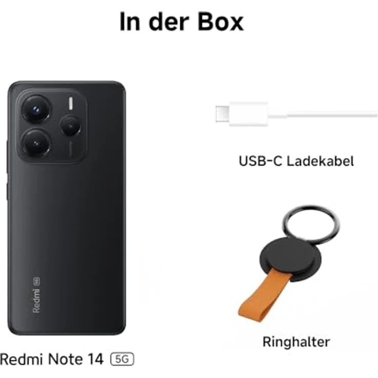 Xiaomi Redmi Note 14 5G Smartphone, 8GB RAM + 256GB Speicher, Black, 108MP AI-Kamerasystem, 5110mAh Akku, 120Hz Augenschutzdisplay – Bild 5