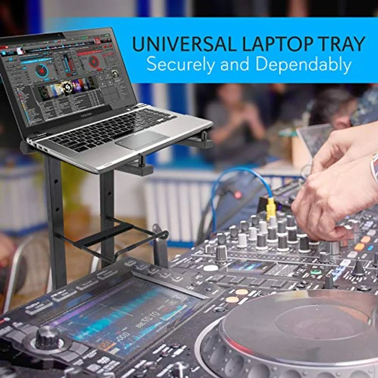 Pyle PLPTS35 Tragbarer Laptop-Ständer – Stehtisch mit Faltbarer Höhe und sekundärer Zubehörablage für iPad, Tablet, DJ-Mixer, Workstation, Gaming und Heimgebrauch – Bild 5