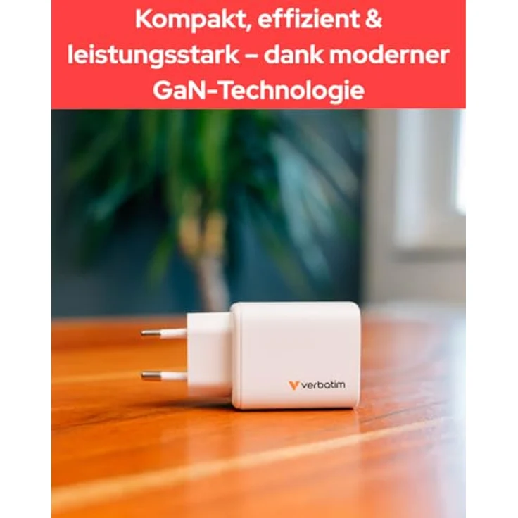 Verbatim GaN III Essentials Charger 3 Port 65W USB-A/C, USB Ladegerät in Weiß – Bild 6