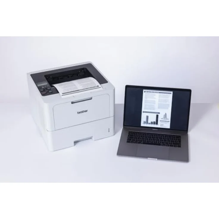 Brother HL-L6210DW Laserdrucker schwarz weiß (A4, 50 Seiten/Min., 1.200x1.200 DPI, LAN, WLAN, Duplex, 520 Blatt Papierkassette) weiß/grau – Bild 2