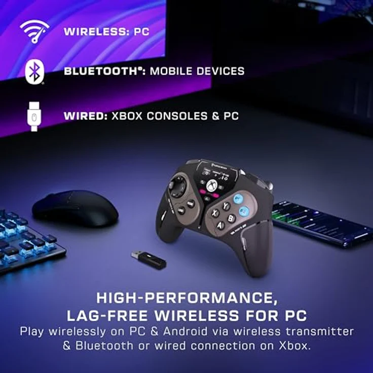 Turtle Beach Stealth Pivot kabelloser, smarter Game-Controller – Drehmodule, Display-Dashboard, Hall-Effekt-Sticks, zuweisbare Tasten, Bluetooth, Schwarz – Bild 2