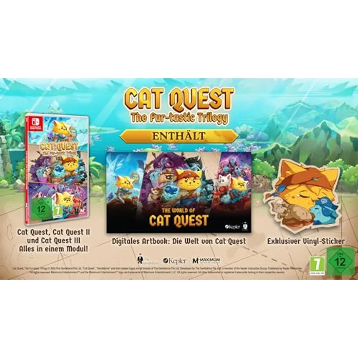 maximum entertainment uk limited Cat Quest: The Fur-tastic Trilogy [Nintendo Switch] - Mehrfach preisgekröntes Action-Rollenspiel, inklusive The World of Cat Quest Digital Artbook und exklusivem Vinyl-Sticker – Bild 2