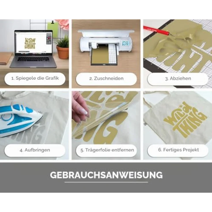Siser Transferfolie Folie 30 cm Gold, PVC-frei, hohe Waschbeständigkeit, dünn und leicht zu entgittern – Bild 3