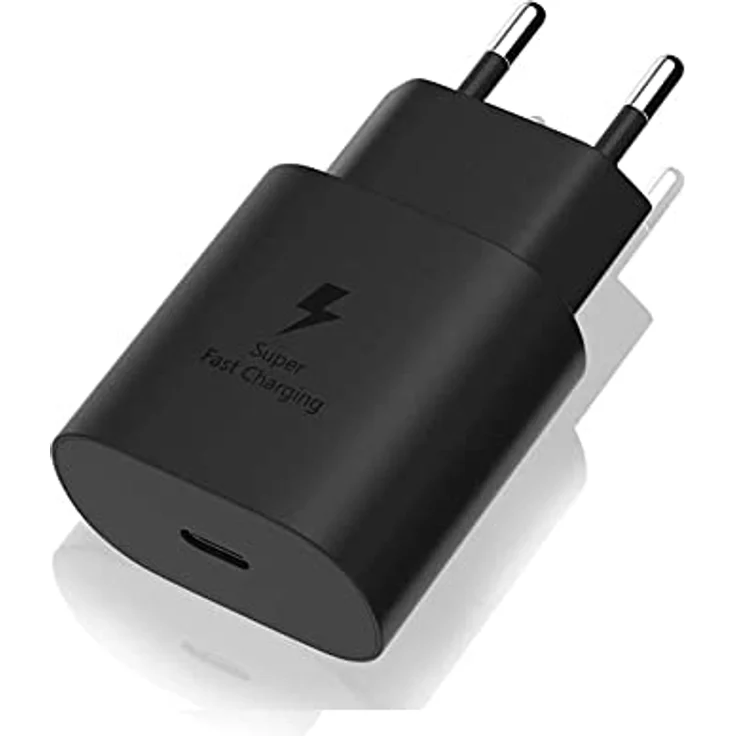 Schnell Ladegerät Kompatibel Mit Samsung Galaxy S21 S20 S8 Ultra 25W USB C Netz Adapter Schwarz – Bild 1