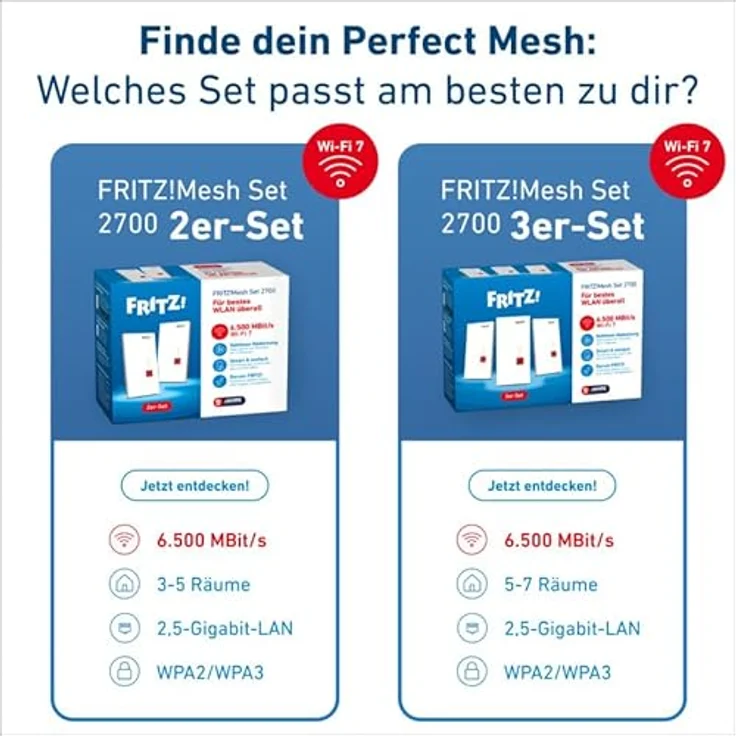 AVM FRITZ!Mesh Set 2700, WLAN Mesh System mit 6500 Mbit/s, 2er-Set, Wi-Fi 7, WPA3-Verschlüsselung – Bild 7