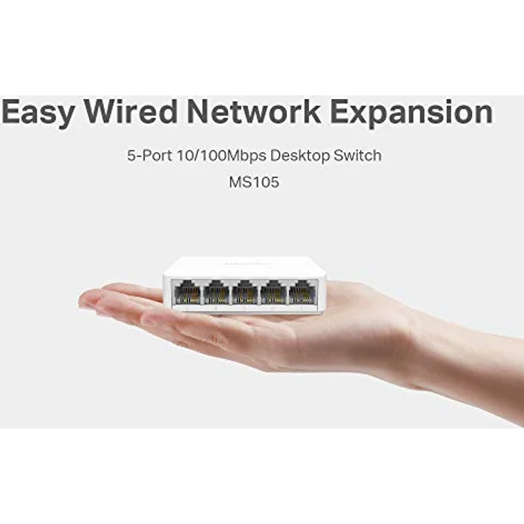 MERCUSYS MS105 5-Port Ethernet Netzwerk Switch 10-100 MBit-s, RJ-45 Anschlüsse LAN Switch, Lug-und-Play, Lüfterlose Ruhe, Automatische Geschwindigkeits- und Duplexanpassung – Bild 3