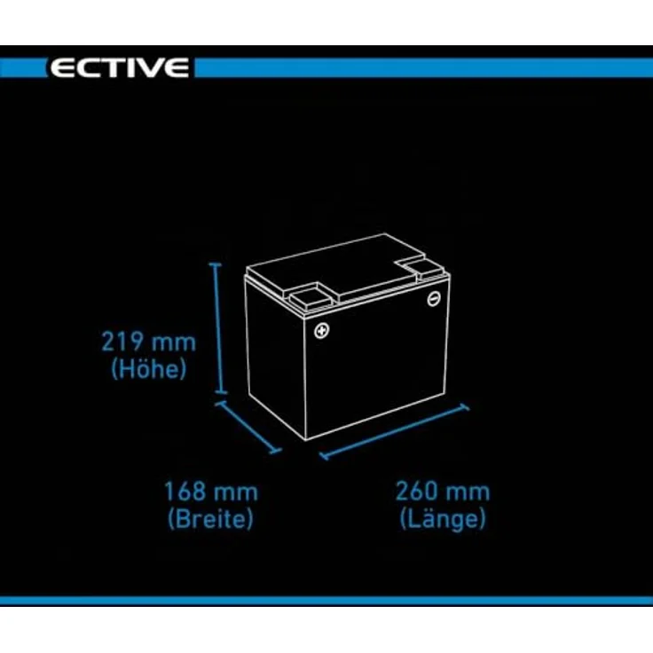 ECTIVE DC 85S GEL Deep Cycle Versorgungsbatterie mit LCD-Anzeige, 85Ah, 25% höhere Zyklenfestigkeit – Bild 6