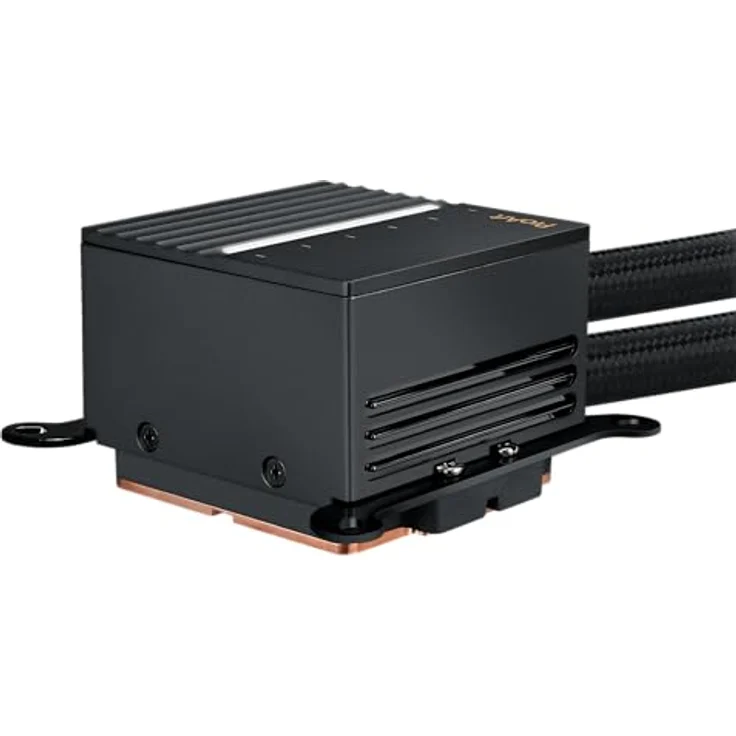 ASUS ProArt LC 240, All-in-One Flüssig-CPU-Wasserkühlung mit beleuchteter Systemstatusanzeige, 2x 120-mm Alphacool Apex Stealth Metal Power-Lüfter, 3000 U/min, Schwarz – Bild 2