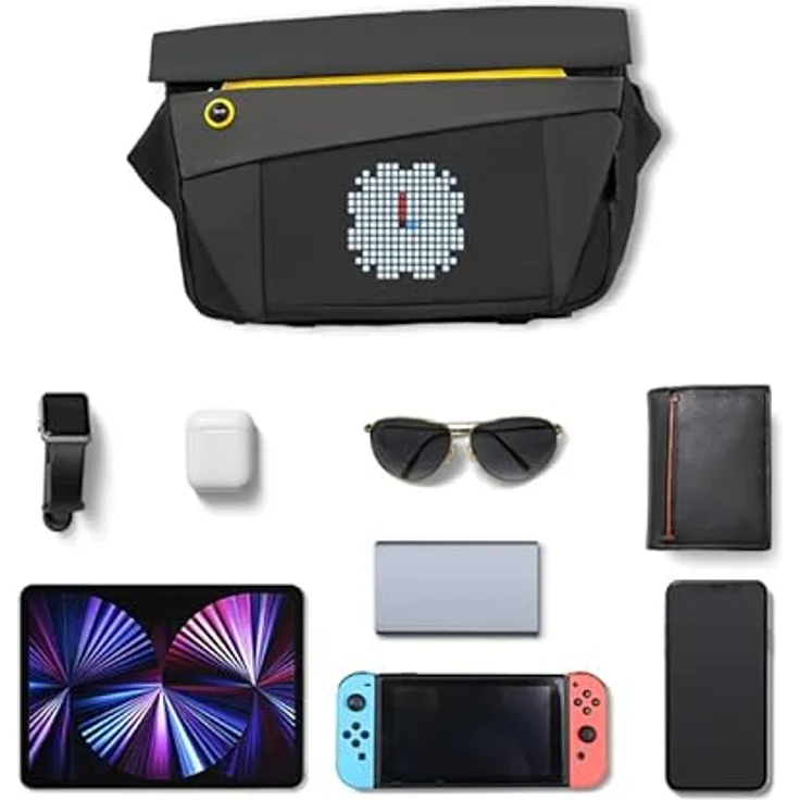 Divoom Slingbag-Vblack, Fotorucksack aus wasserdichtem Material mit strukturiertem Design, Schwarz – Bild 5