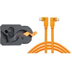 Tether Tools TetherGuard LeverLock & Cable Kit, USB-C auf USB-C, 4,6 m, 2 x rechtsgewinkelt, Orange, 5 Gb/s Übertragungsrate