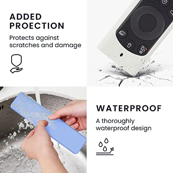 kwmobile Silikonhülle für Samsung Smart TV TM2280e Fernbedienung - Weiß, Flexibles, rutschfestes Case, Kompatibel mit BN59-01385 / BN59-01386 / BN59-01391A – Bild 4