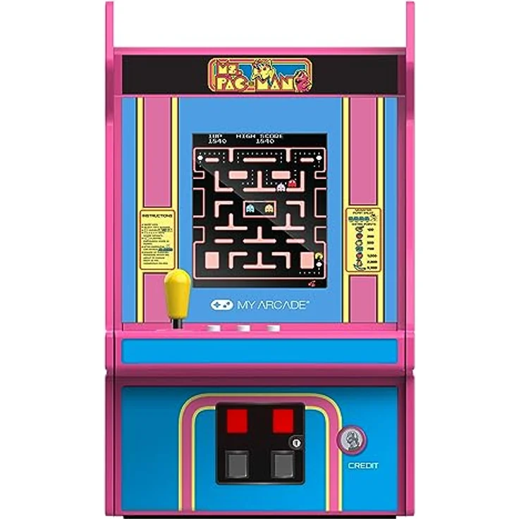My Arcade MS.PAC-MAN MICRO PLAYER PRO, Retro-Arcade-Automat mit 2.75" Hochformat-Display, integriertem Lautsprecher und USB-C®-Stromversorgung – Bild 2