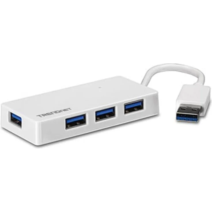 TRENDnet 4-Port USB 3.0 Kompakter Mini Hub mit eingebautem USB 3.0 Kabel, Plug & Play, Kompatibel mit: Linux, Windows, Mac, Nintendo Switch, Rückwärts kompatibel mit USB 2.0, TU3-H4E – Bild 2