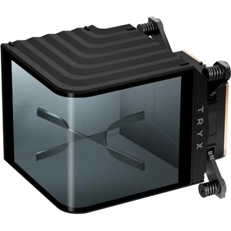 TRYX PANORAMA WB Schwarz, CPU-Wasserblock mit 6,67" AMOLED Display, G1/4 Fittinge, Kupfer-Mikrokanälen und VRM-Lüfter, kompatibel mit AM5 & LGA 1851 – Bild 1