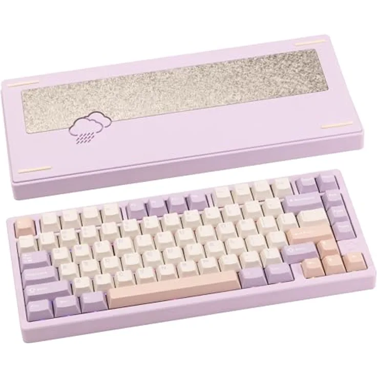 CutiePcs WOBKEY Rainy 75, Mechanische Tastatur mit HMX/JWK Switches, Aluminiumgehäuse, Kabelgebunden & kabellos, A-RGB Beleuchtung, Pro - Lila