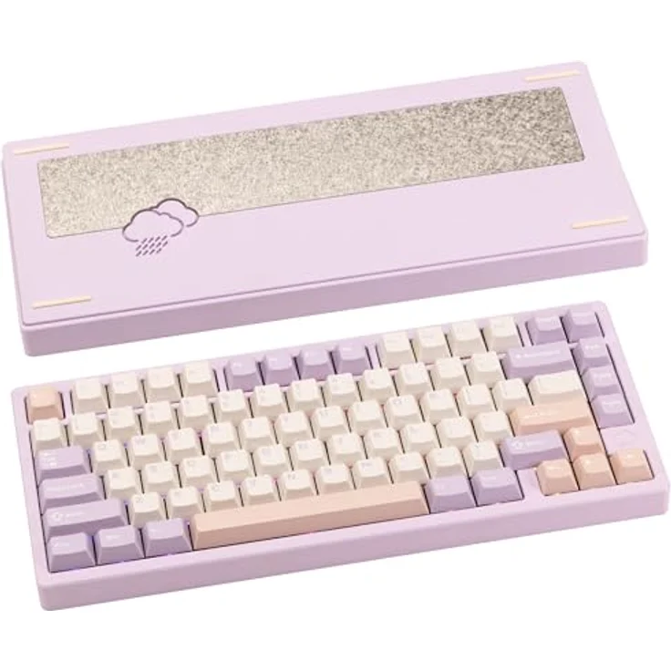 CutiePcs WOBKEY Rainy 75, Mechanische Tastatur mit HMX/JWK Switches, Aluminiumgehäuse, Kabelgebunden & kabellos, A-RGB Beleuchtung, Pro - Lila – Bild 1