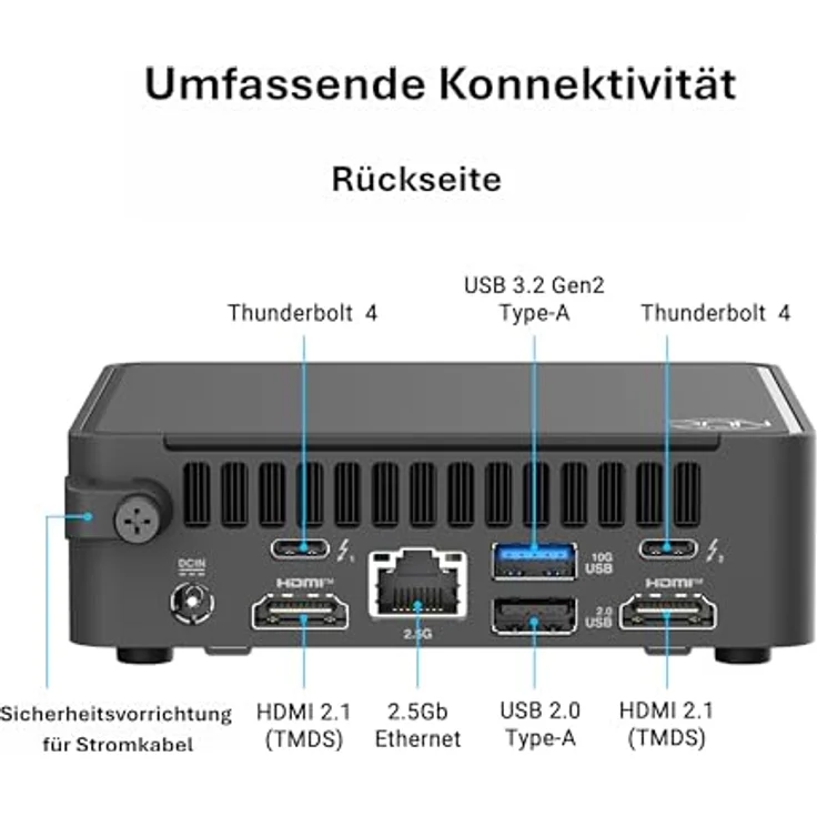 ASUS NUC 15 Pro RNUC15CRKV700002, Barebone-Mini-PC mit Intel Core Ultra 7, 16-Core, KI-Beschleunigung, flexible Speichererweiterung, WiFi 5/6/7, Bluetooth – Bild 5