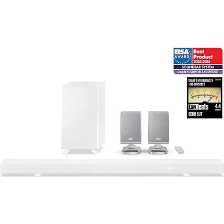 Sharp HT-SPR52021(SL) Kabellose hintere Surround-Lautsprecher, 200W Leistung, Dolby Atmos® / DTS:X® kompatibel, silber – Bild 8