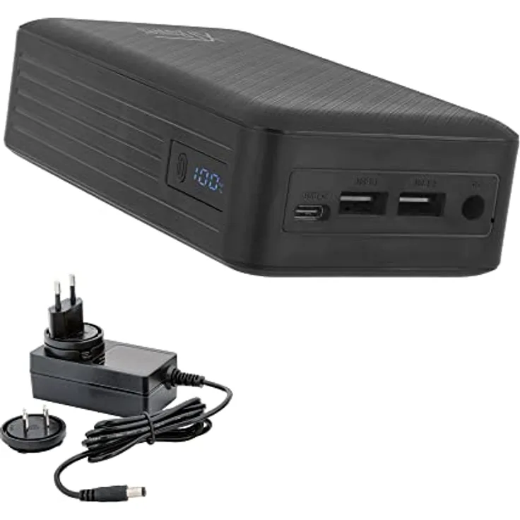 XTPower XT-27000DC-AO-PA Powerbank, ohne Unterbrechung, DC, Netzadapter inklusive, externer Akku DC 5 V bis 24 V + USB-C PD + 2 x USB QC3 mit 26800 mAh – für Lautsprecher Radio Fotografen