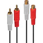 LINDY 35671 Cinch Audio Verlaengerungskabel [2x Cinch-Stecker - 2x Cinch-Buchse] 2.00m Schwarz