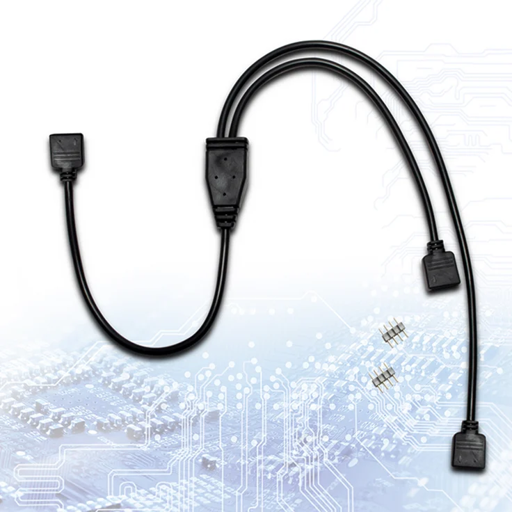Inter-Tech RGB Verteiler, 2-fach, 0,48 m Kabel, Schwarz, für 4-Pin S-Video