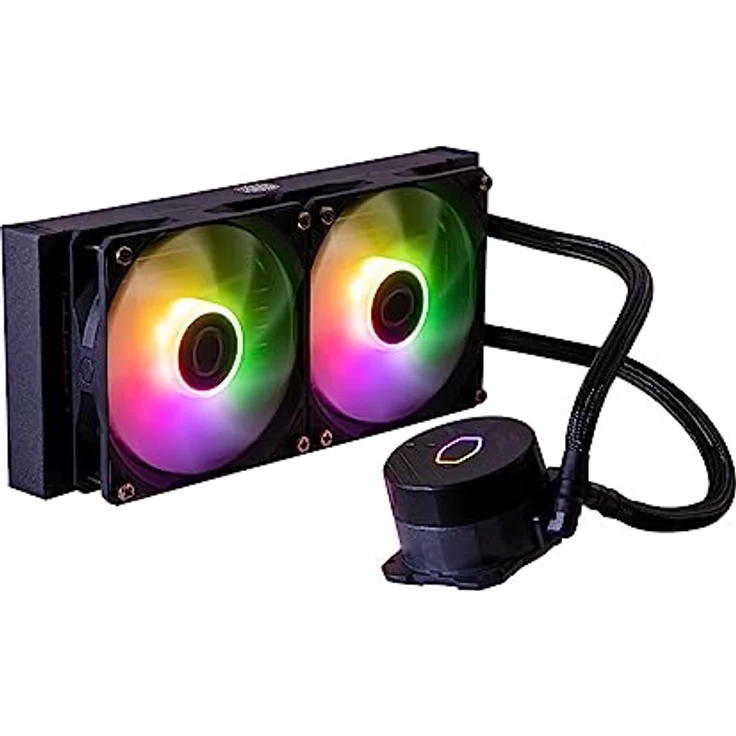 Cooler Master MasterLiquid 240L Core ARGB Wasserkühlung - CPU-Flüssigkeitskühler mit Zweikammer-Gen-S-Pumpe, überlegende PC-Kühlung mit 120mm ARGB-Lüfter, LGA 1700- und AM5-Halterungen – Schwarz – Bild 1