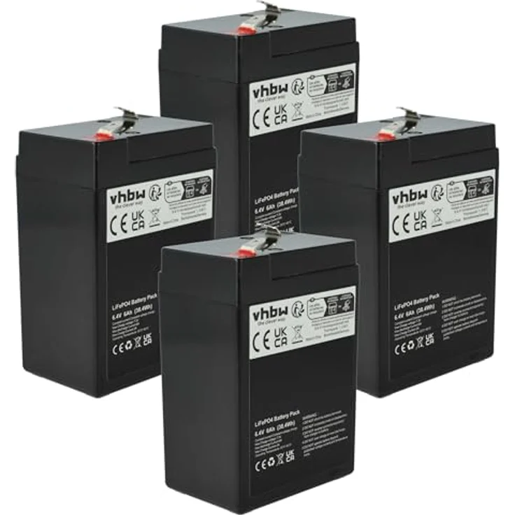 vhbw 4X Akku Bordbatterie, 6 Ah, 6,4 V, LiFePO4, kompakt und leistungsstark für Wohnwagen, Boot, Camping und Wohnmobil – Bild 1