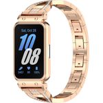 Wigento Smartwatch-Armband Für Samsung Galaxy Fit 3 Edelstahl Diamant Design Arm Band mit Gehäuse