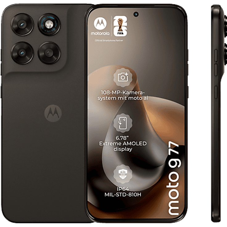 MOTOROLA moto g77, Smartphone mit 256 GB Speicher, Dual SIM, Black Olive