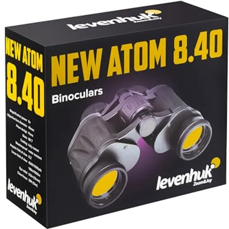 Levenhuk New Atom 8x40 Fernglas, Porro-Optik mit 8-facher Vergrößerung, spritzwassergeschützt, Aluminiumgehäuse – Bild 8