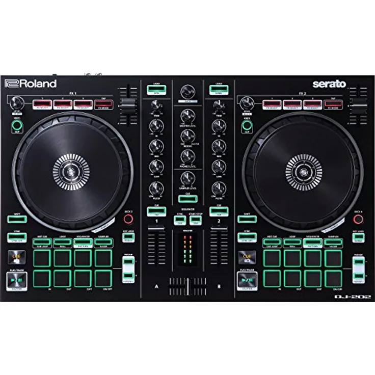 Roland DJ-202 DJ Controller, 2-Kanal-Controller für Serato Intro mit vier Decks, Die Geschichte der Roland Drum Machines, verpackt in einem DJ Controller