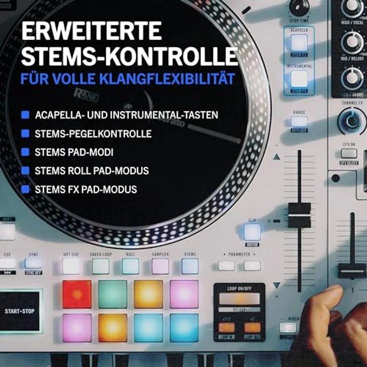 Rane ONE MKII, motorisierter DJ-Controller mit integrierter Stems-Steuerung, 29 Effekten und schicken weißen Design – Bild 3