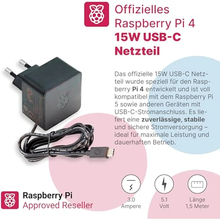 BerryBase Raspberry Pi 4 Starterkit, 64GB microSDHC mit Pi OS, Gehäuse, Netzteil, HDMI-Kabel, 8GB RAM, schwarz – Bild 7